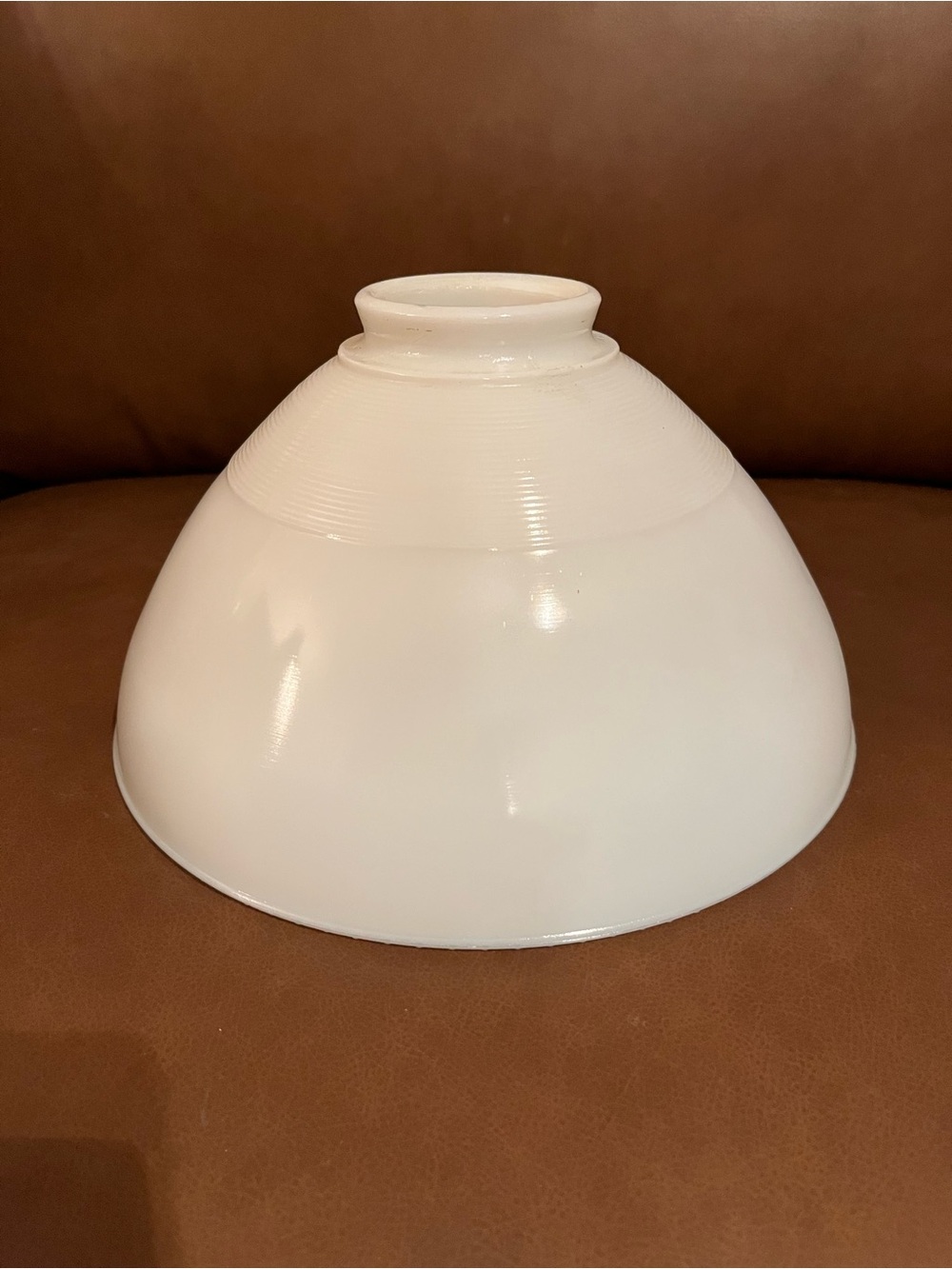 Vtg Milk Glass Dome Lamp Shade w/ Partial Pattern